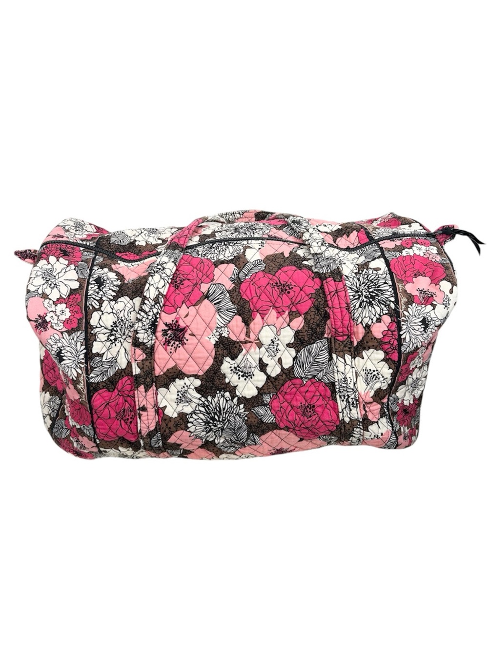 Vera Bradley Quilted Duffel Bag Retired Mocha Rouge Floral Pattern